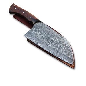 Handmade Damascus Steel Knife with Rose Wood Handle Customizable OEM for DIY Industrial Use Gift for Husband Father Groomsmen